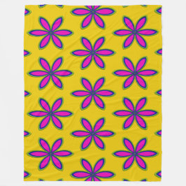 紫の花の区画 フリースブランケット