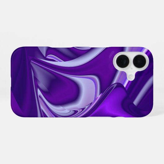 紫の花の夢 iPhone 16ケース (裏面横)