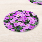紫の花の庭-22195 ラウンドペーパーコースター (アングル)