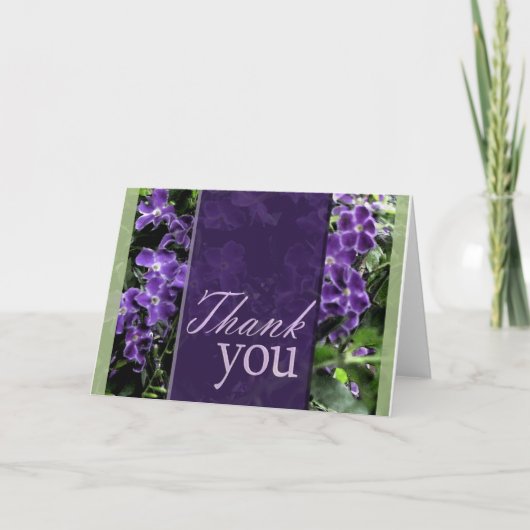 紫の花の感謝カード サンキューカード (正面)