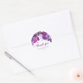 紫の花の感謝。すみれの花の結婚式 ラウンドシール (封筒)