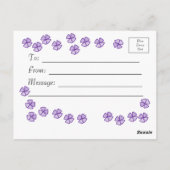 紫の花の朝賛美の ポストカード (裏面)