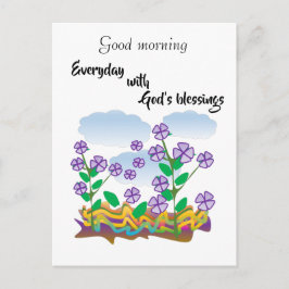 紫の花の朝賛美の ポストカード