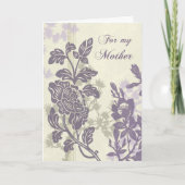 紫の花の母 結婚式の日 ありがとうカード サンキューカード (正面)