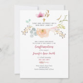 紫の花の確認招待状 カトリック 招待状 (正面)