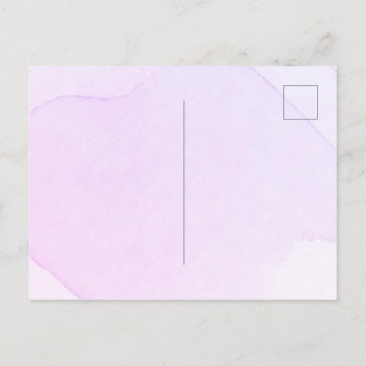 紫の花の緑のアーチ誕生日 インビテーションポストカード (裏面)