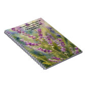 紫の花の聖書の詩の祈りの日記ノート ノートブック (右側)