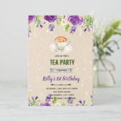 紫の花の茶会への招待 招待状 (スタンド正面)