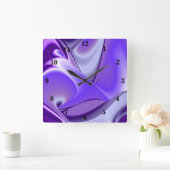 紫の花の虹の夢 スクエア壁時計 (ホーム)