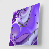 紫の花の虹の夢 スクエア壁時計 (傾斜)