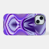 紫の花の虹の夢 iPhone 15ケース (裏面横)