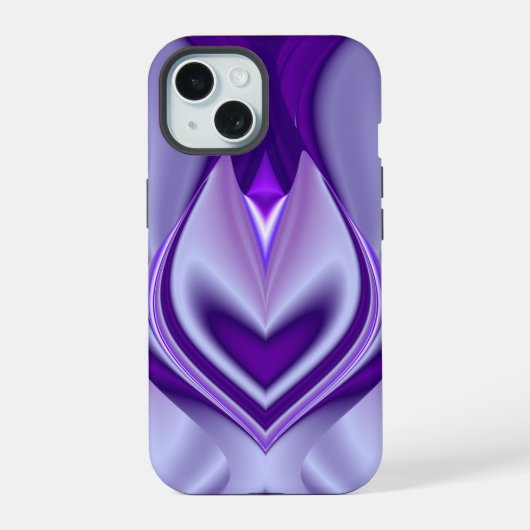 紫の花の虹の夢 iPhone 15ケース (裏面)