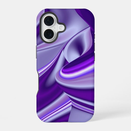紫の花の虹の夢 iPhone 16ケース (裏面)