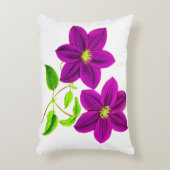紫の花の装飾用クッション。 アクセントクッション (正面(垂直))