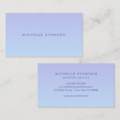 紫の花の青いグラデーシモダンョン 名刺 (正面/裏面)