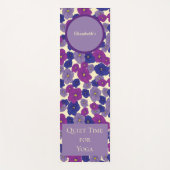 紫の花の静かなヨガタイムパターン ヨガマット (正面)