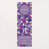 紫の花の静かなヨガタイムパターン ヨガマット (裏面)