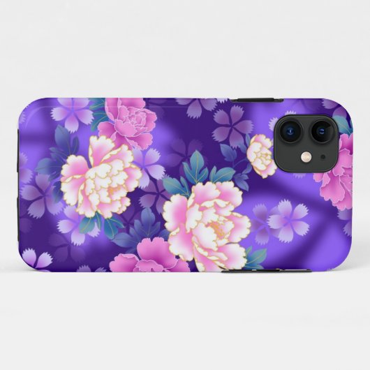 紫の花のiPhoneケース Case-Mate iPhoneケース (裏面(横))