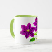 紫の花は2つの調子のマグカップを組み合わせたもの。 マグカップ (正面左)