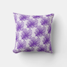 紫の花びらのアウトライン クッション