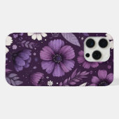 紫の花びらパターン iPhoneケース (裏面横)