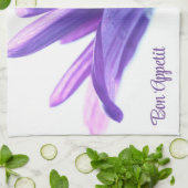 紫の花びらボンアペティキッチンタオル キッチンタオル (折り畳み)