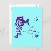 紫の花びら ポストカード (正面/裏面)