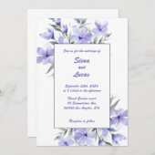 紫の花びら：結婚式招待状 招待状 (正面/裏面)