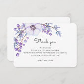 紫の花をありがとう。植物の結婚式のメモ 招待状 (正面/裏面)