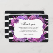 紫の花をありがとう。花の結婚式のメモ 招待状 (正面/裏面)