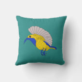 紫の花を持つサンバード クッション (裏面)