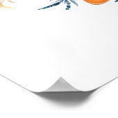 紫の花を持つ孔雀 ポスター (角)