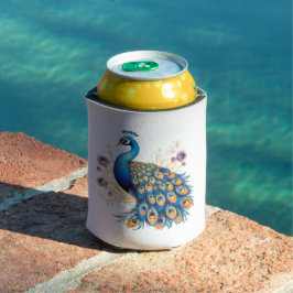 紫の花を持つ孔雀 缶クーラー
