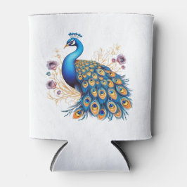 紫の花を持つ孔雀 缶クーラー