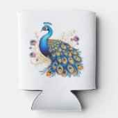 紫の花を持つ孔雀 缶クーラー (裏面)