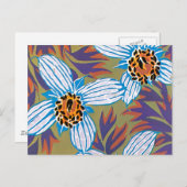 紫の花を持つ白い離れ花 ポストカード (正面/裏面)