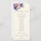 紫の花を結婚式 プログラム (裏面)