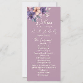紫の花を結婚式 プログラム