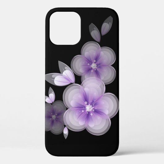 紫の花を黒に Case-Mate iPhoneケース (裏面)