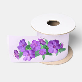 紫の花サテンリボン サテンリボン