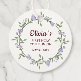 紫の花リース第一聖餐式 フェイバータグ