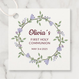 紫の花リース第一聖餐式 フェイバータグ