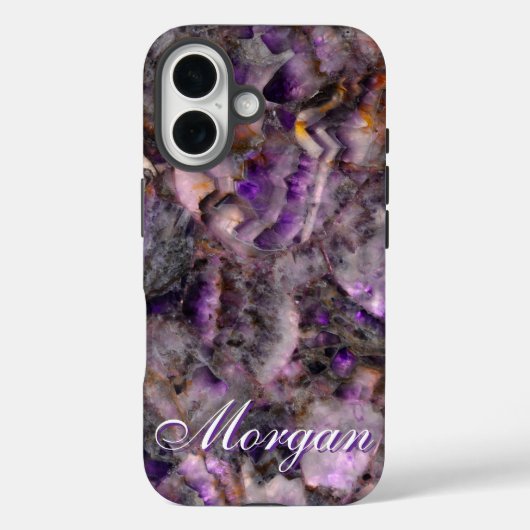紫の花崗岩エレガント紫の石の紫の大理石 Case-Mate iPhoneケース (裏面)