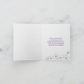 紫の花悔やみや弔慰有難う家族から カード (内部)