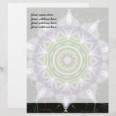 紫の花曼荼羅カレイドスコープアート レターヘッド (正面/裏面)