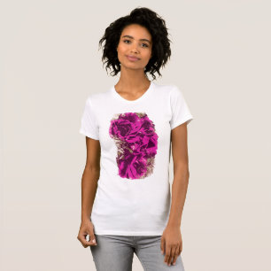 紫の花束バラ水色 Tシャツ
