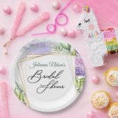 紫の花柄の紙皿 ペーパープレート (パーティー)