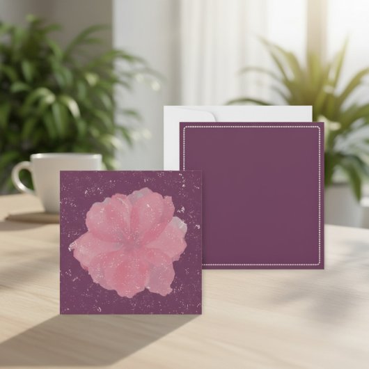 紫の花柄ノートカードテンプレート ノートカード