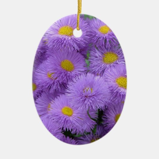 紫の花柄 セラミックオーナメント (正面)