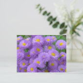 紫の花柄 ポストカード (スタンド正面)